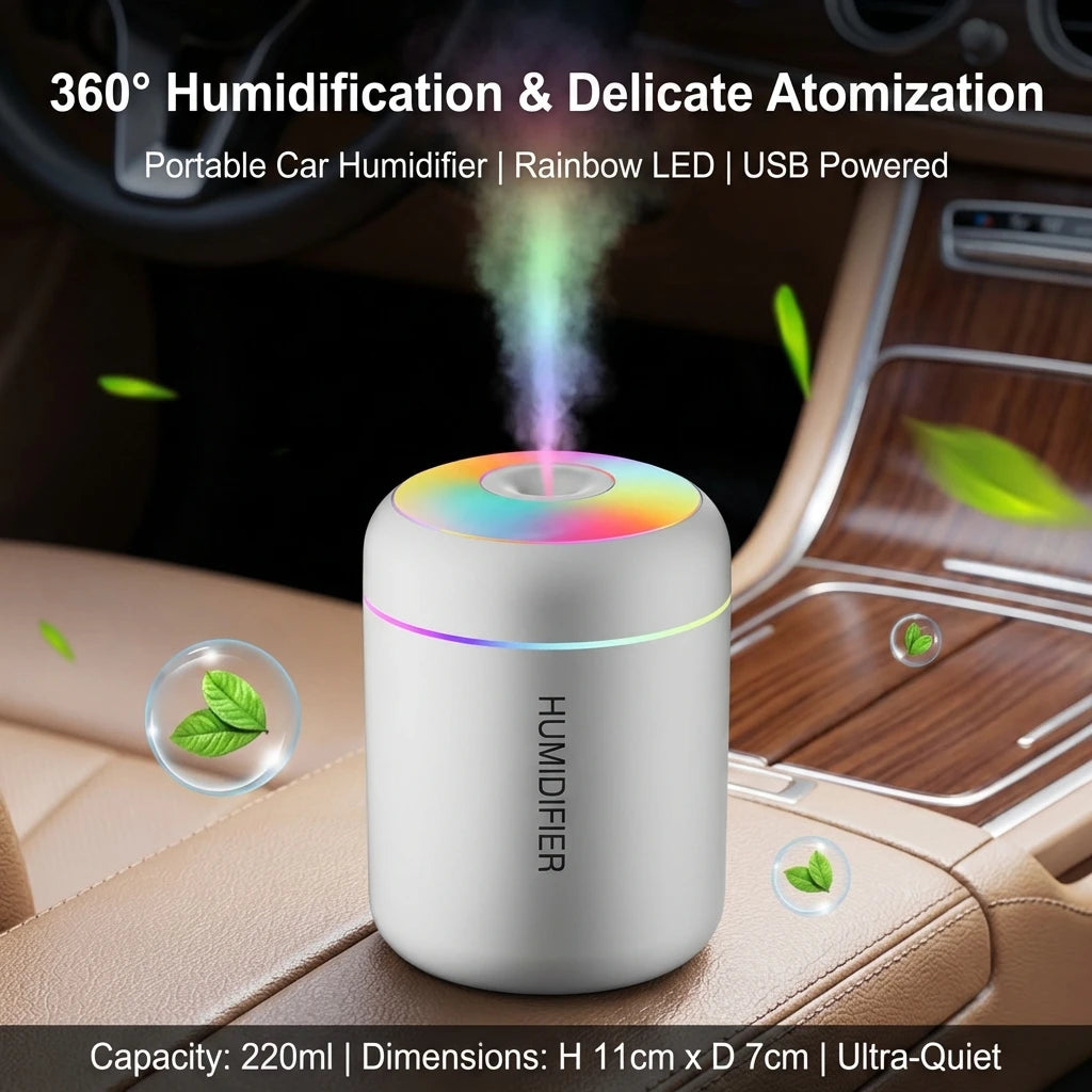 USB Air Humidifier LED Desktop Cool Mist Sprayer Aroma Diffuser Essential Oil Purifier for Home Bedroom