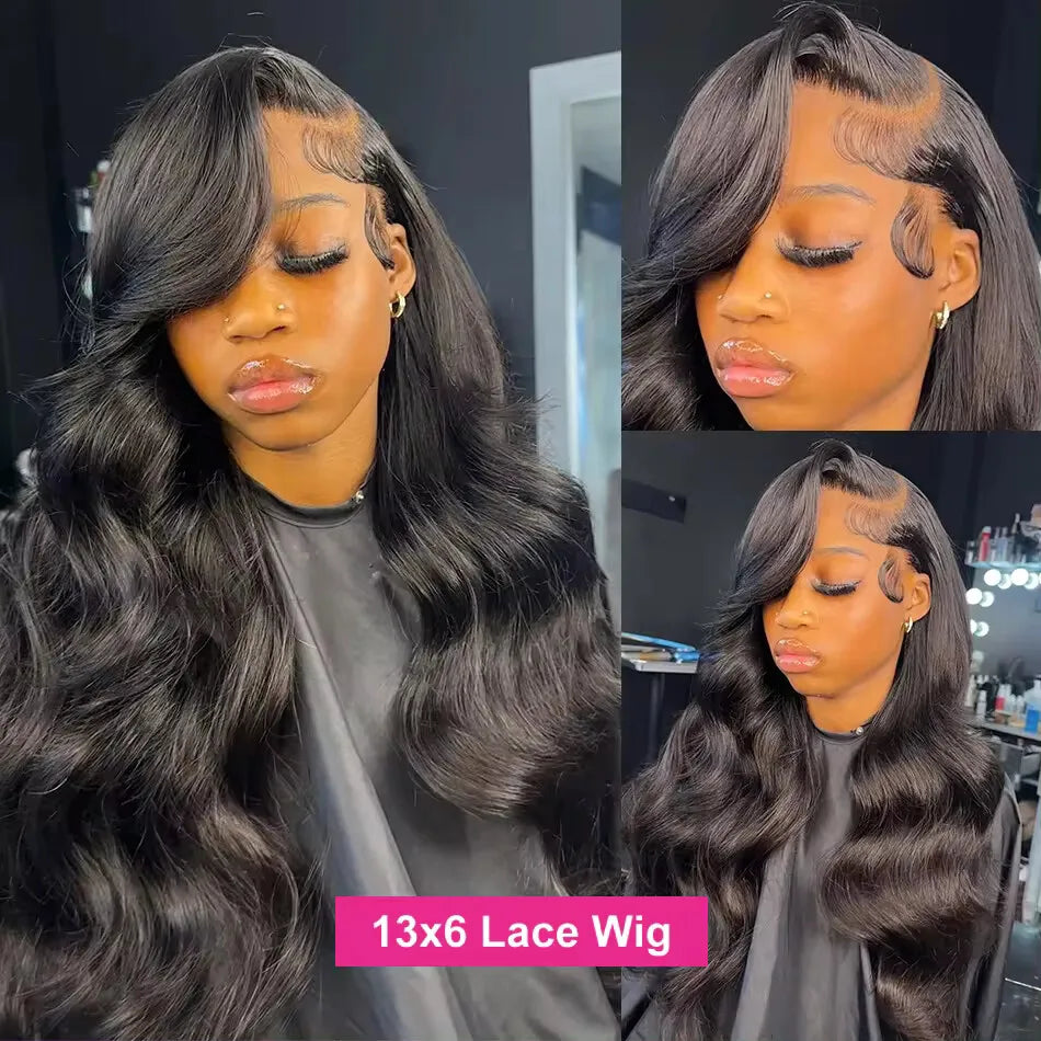 Body Wave 13x6 Lace Front Wigs Human Hair 180% Density 13x4 Lace Frontal Wigs Human Hair for Women Pre Plucked With Baby Hair